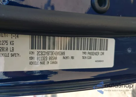 2014 Dodge Challenger R/T Classic z USA, uszkodzony, nr VIN 2C3CDYBT3EH205309